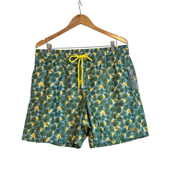 Le Club Men Palm Leaf Print Swim Shorts Elastic Waistband SZ XXL Multicolor NWT - Picture 2 of 10